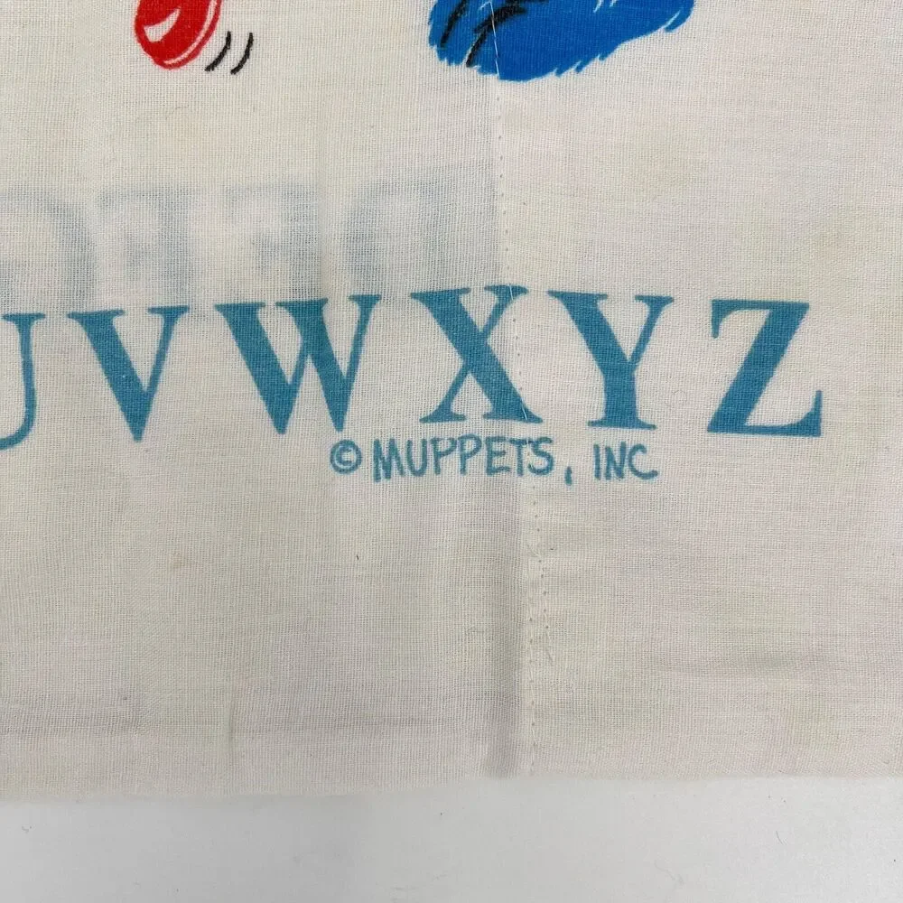 Vintage Stevens Sesame Street ABC'S Muppets Twin Fitted Sheet and 1 Pillowcase
